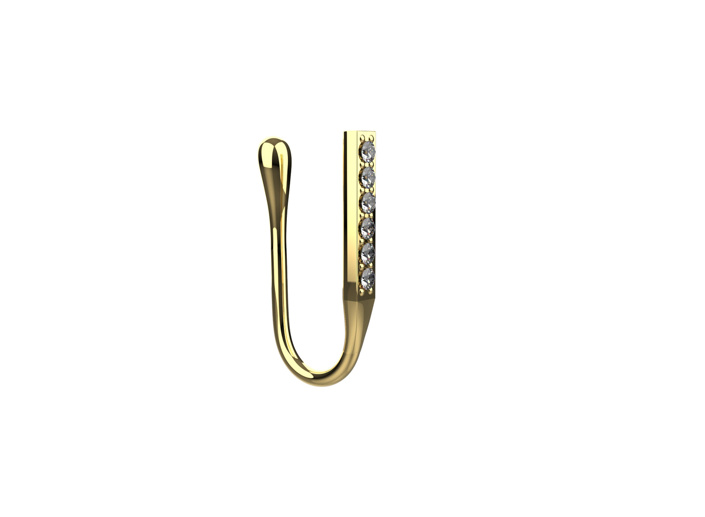 Everyday wear sleek nose cuff for women – crafted in 925 silver, no piercing nose pin needed for simple beauty
