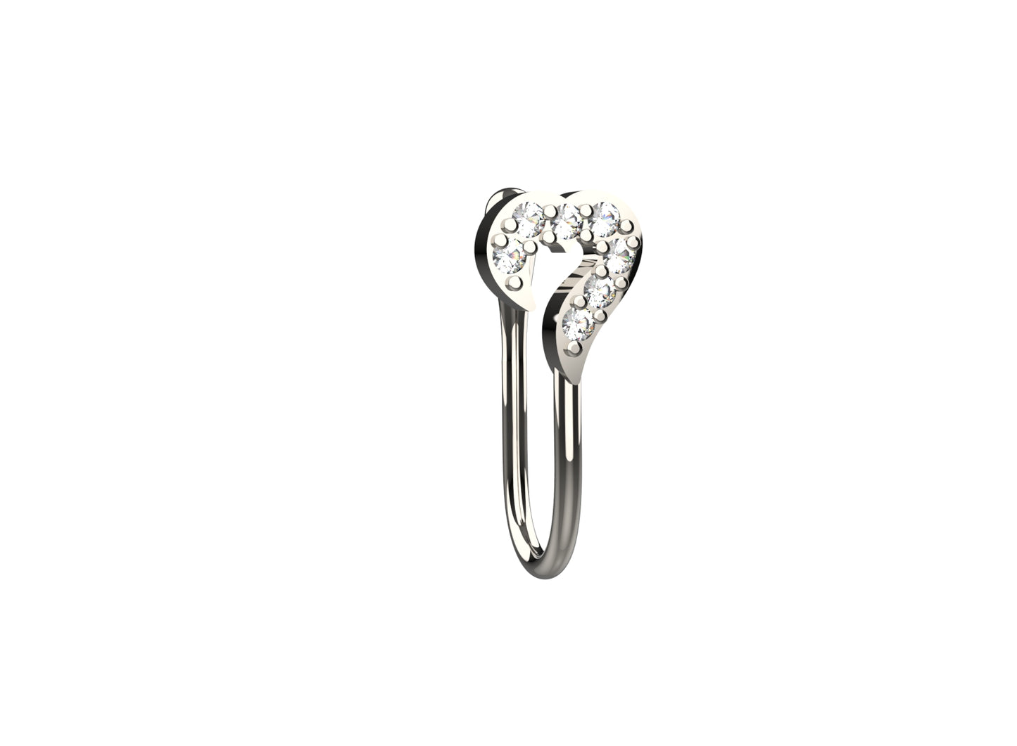 Heart-shaped nose cuff crafted in 925 silver for women – no piercing nose pin ideal for minimal jewellery lovers