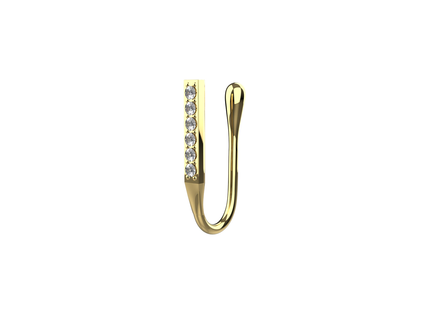 Elegant sleek line nose cuff for women in 925 silver – no piercing nose pin required, perfect for daily wear