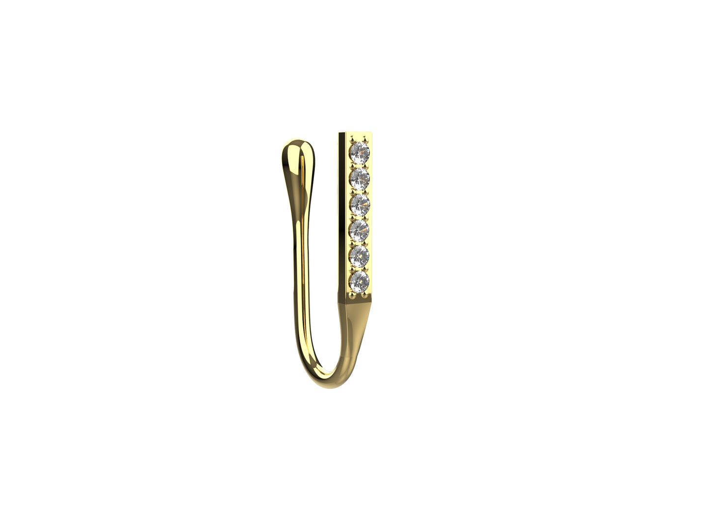Everyday wear sleek nose cuff for women – crafted in 925 silver, no piercing nose pin needed for simple beauty