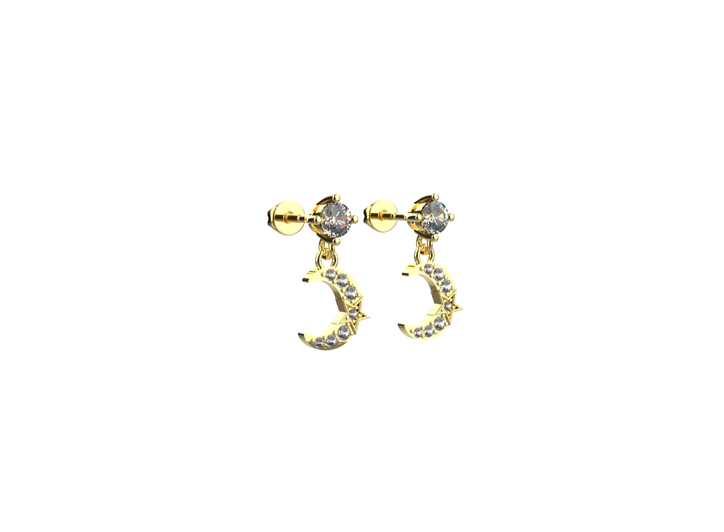 Gold plated earrings in 925 silver with a minimal design for women