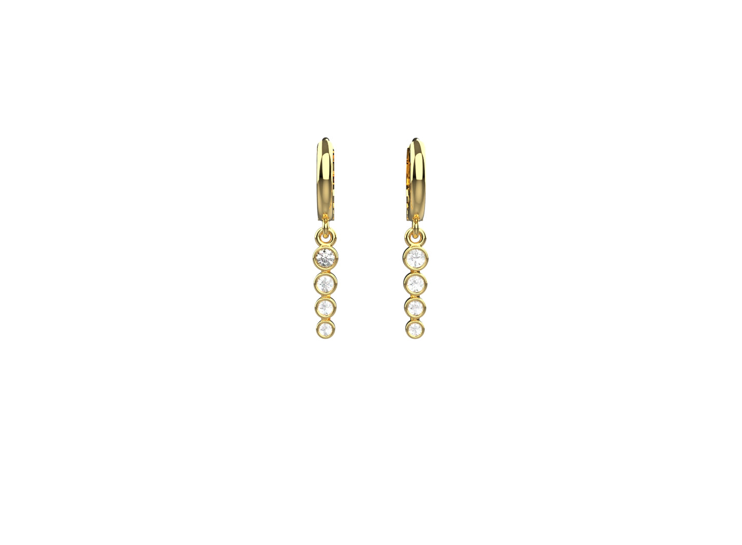 18k gold plated hoop earrings with AAA stone for women – elegant and minimal 925 silver jewellery