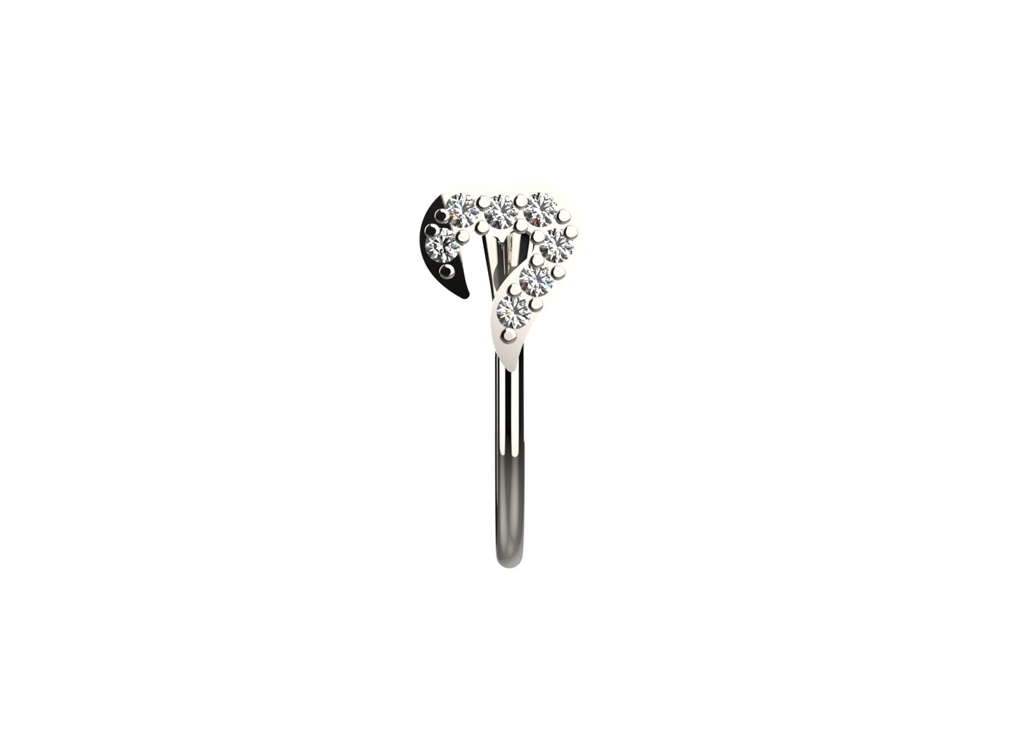 925 silver heart shape nose cuff for women – no piercing nose pin designed for a cute and comfortable look