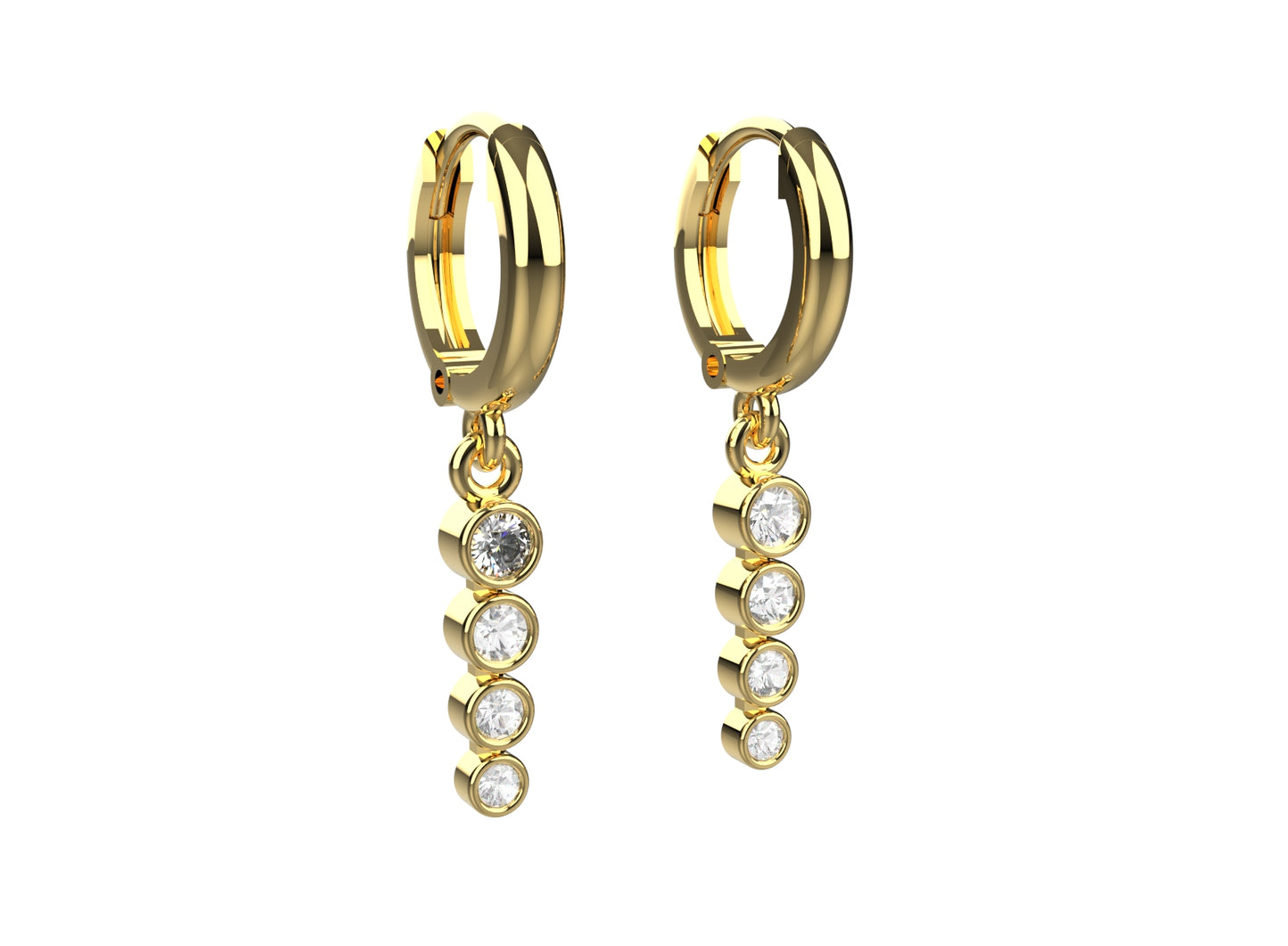 Stylish hoop earrings for women with AAA grade stones – crafted from 925 silver and 18k gold plated