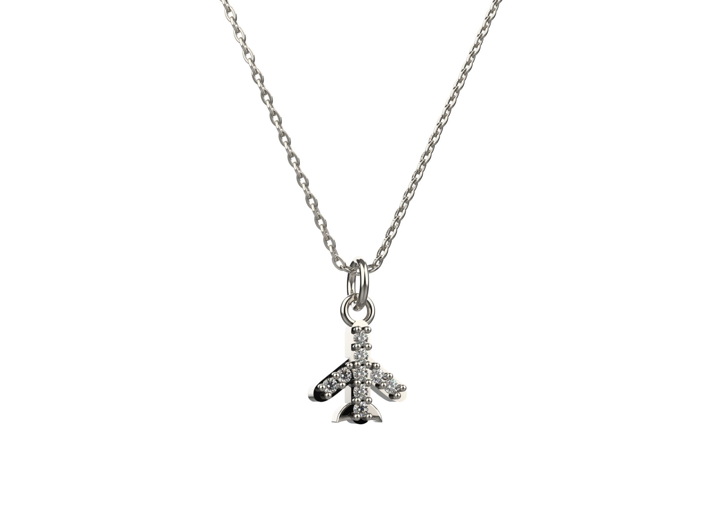 Lightweight 925 silver pendant for women with a charming airplane design and adjustable chain