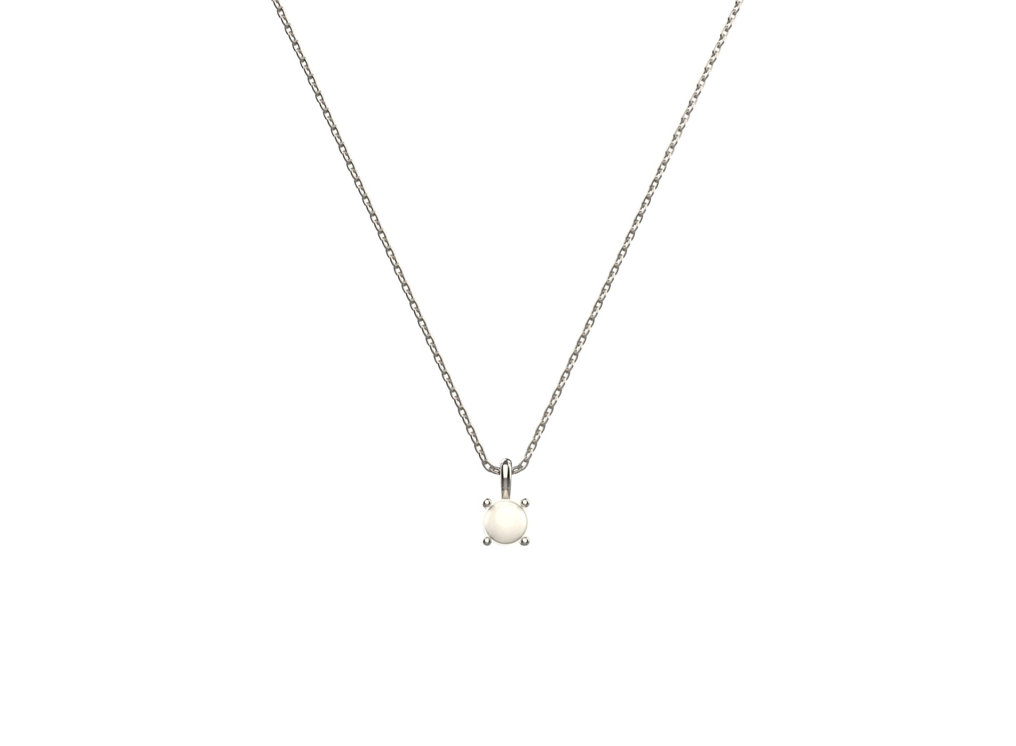 Minimal pearl pendant necklace for women in 925 sterling silver, perfect for everyday wear