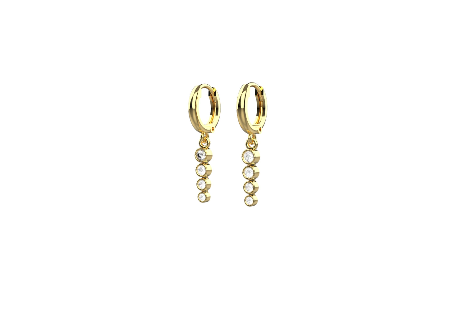 Sparkly hoop earrings made from 925 silver with AAA grade stone – 18k gold plated for women