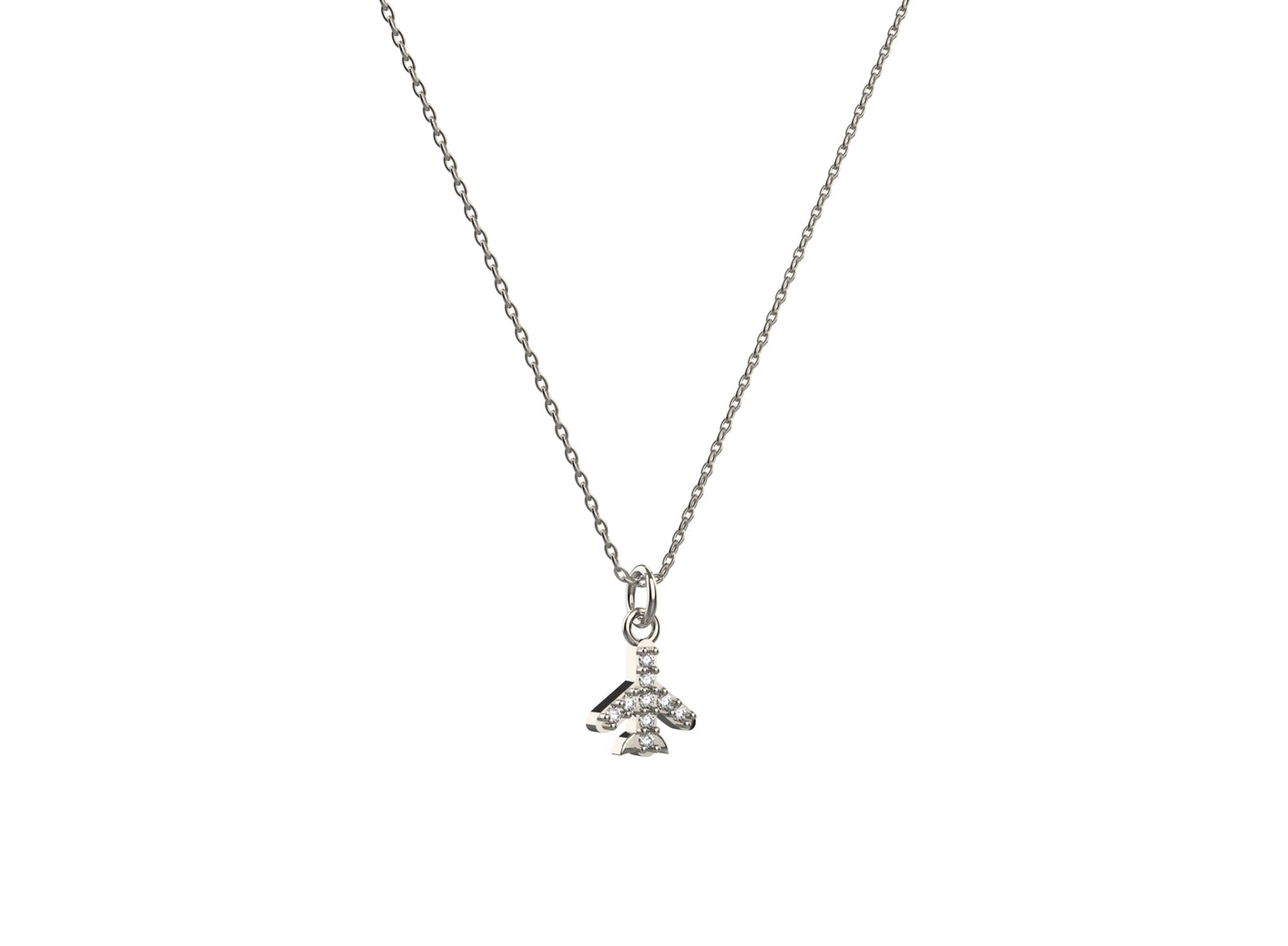 Travel-inspired 925 silver airplane pendant for women with a minimalist and elegant touch