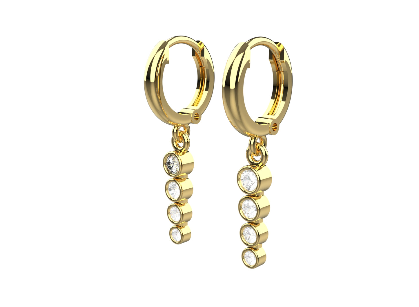 Women’s hoop earrings in 925 silver with AAA grade stone – finished with luxurious 18k gold plating