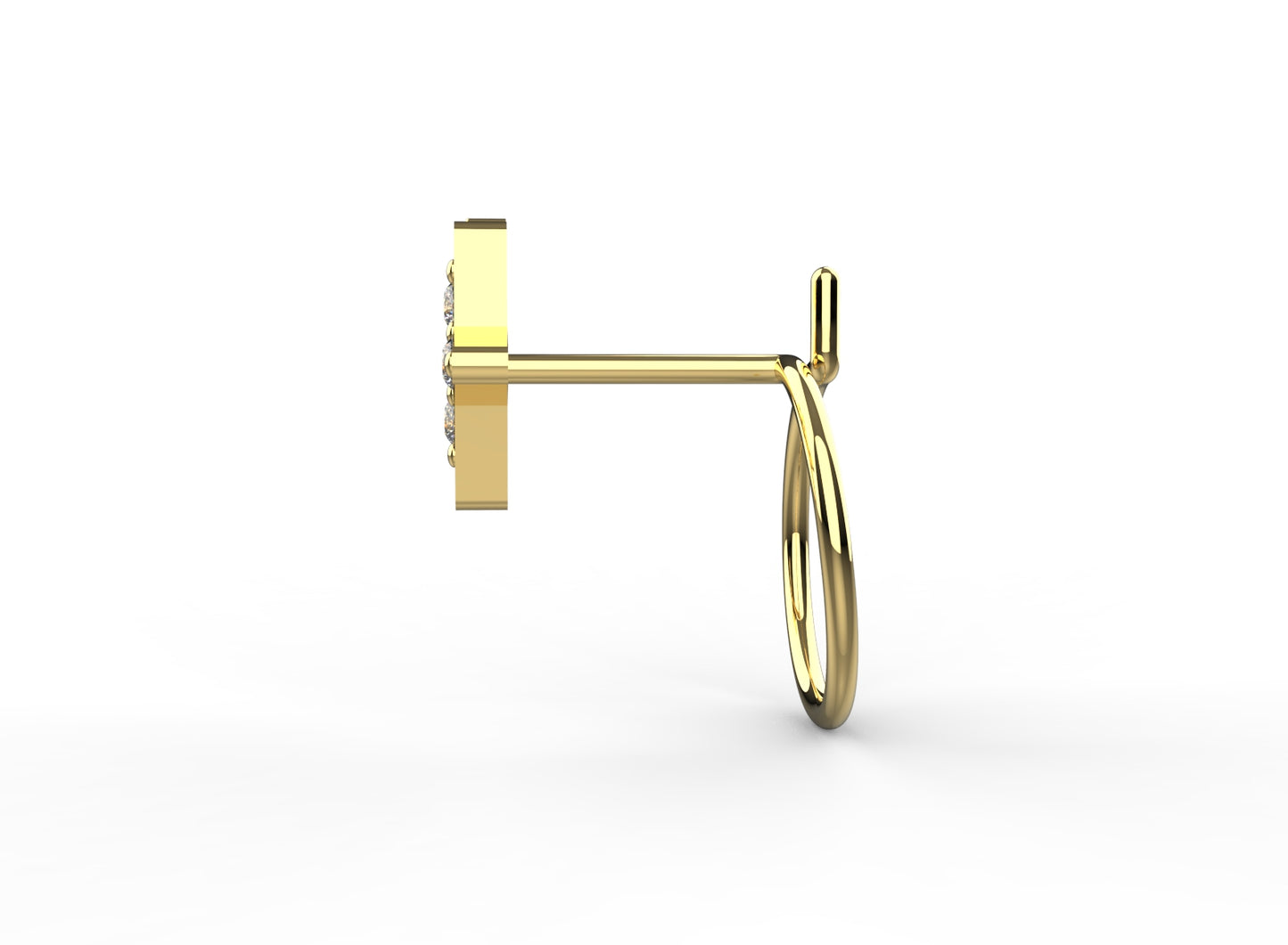 Minimal Gleam Nose Pin 925 Sterling silver