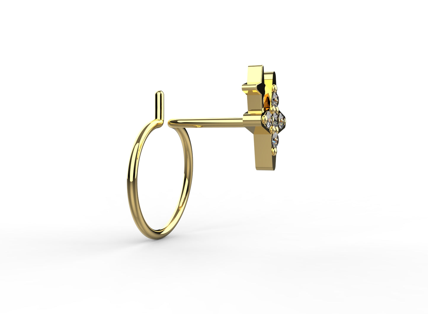 Minimal Gleam Nose Pin 925 Sterling silver