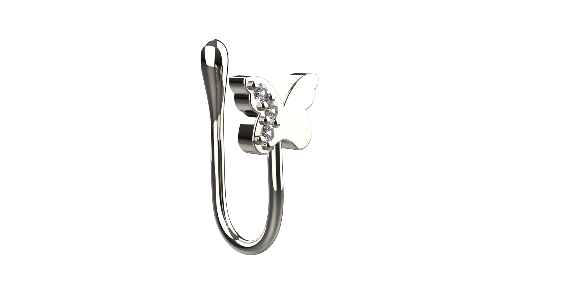 Butterfly nose cuff in 925 silver for women – no piercing nose pin that brings an airy, delicate vibe to your look