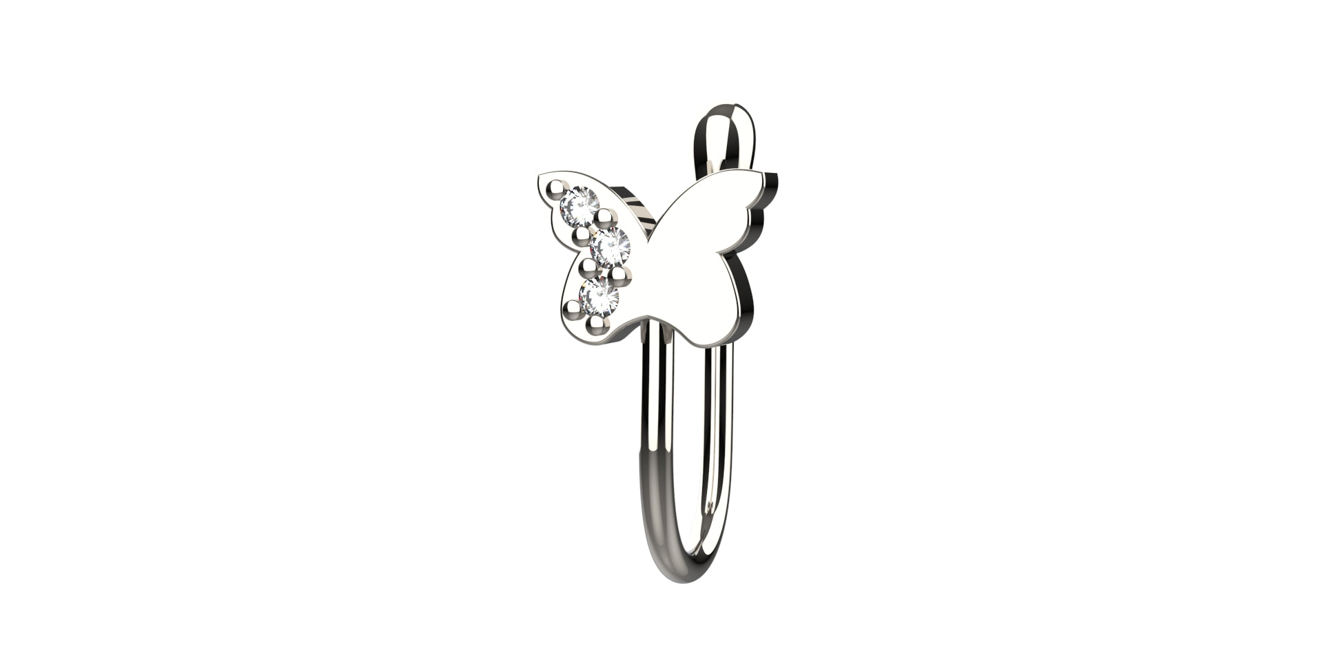 Delicate butterfly nose cuff crafted in 925 silver for women – no piercing needed nose pin with whimsical elegance