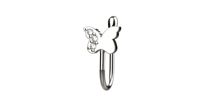 Delicate butterfly nose cuff crafted in 925 silver for women – no piercing needed nose pin with whimsical elegance