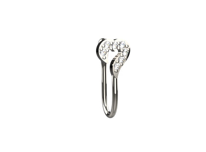 Heart-shaped nose cuff crafted in 925 silver for women – no piercing nose pin ideal for minimal jewellery lovers