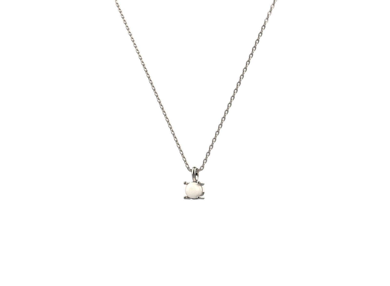 Subtle and minimal pearl pendant necklace for women in 925 sterling silver, designed for daily wear