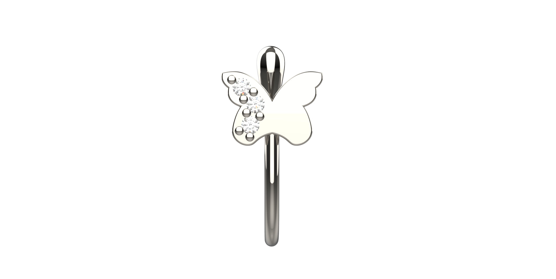 925 silver butterfly shape nose cuff for women – no piercing nose pin designed to add a playful charm