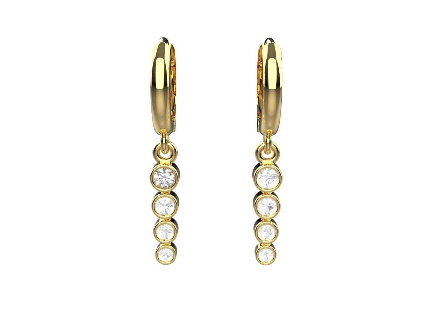 Hoop earrings for women in 925 silver with AAA grade stone – 18k gold plated everyday jewellery