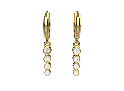 Hoop earrings for women in 925 silver with AAA grade stone – 18k gold plated everyday jewellery