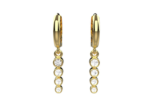 Hoop earrings for women in 925 silver with AAA grade stone – 18k gold plated everyday jewellery