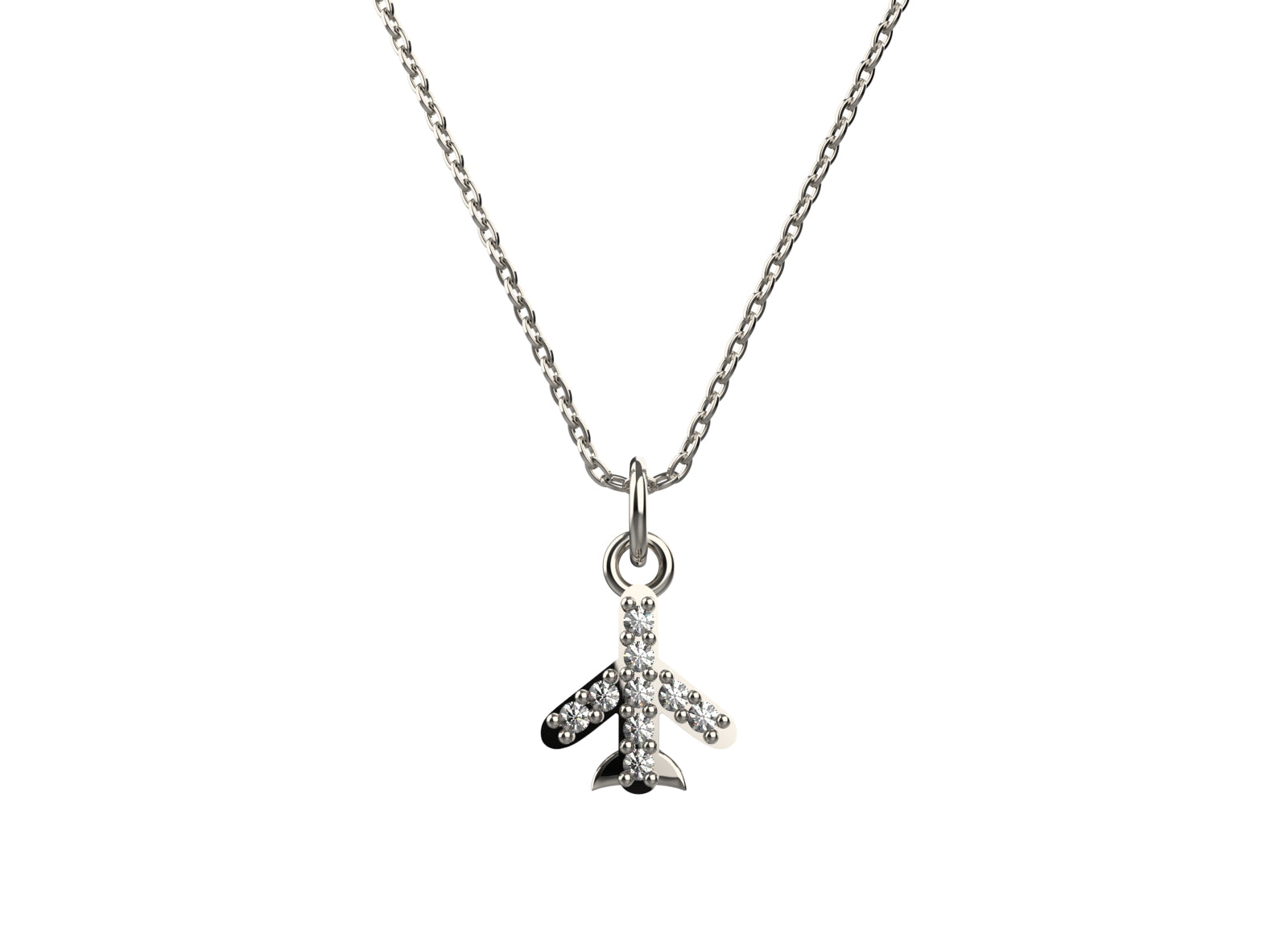 Everyday minimal pendant necklace for women featuring a sleek airplane design in 925 silver