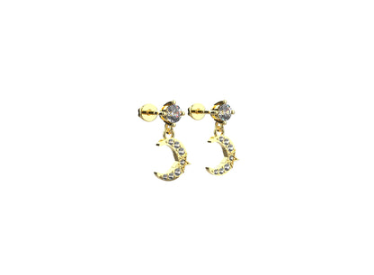 Gold plated earrings in 925 silver with a minimal design for women