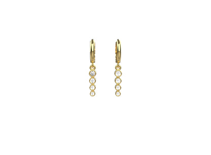 18k gold plated hoop earrings with AAA stone for women – elegant and minimal 925 silver jewellery