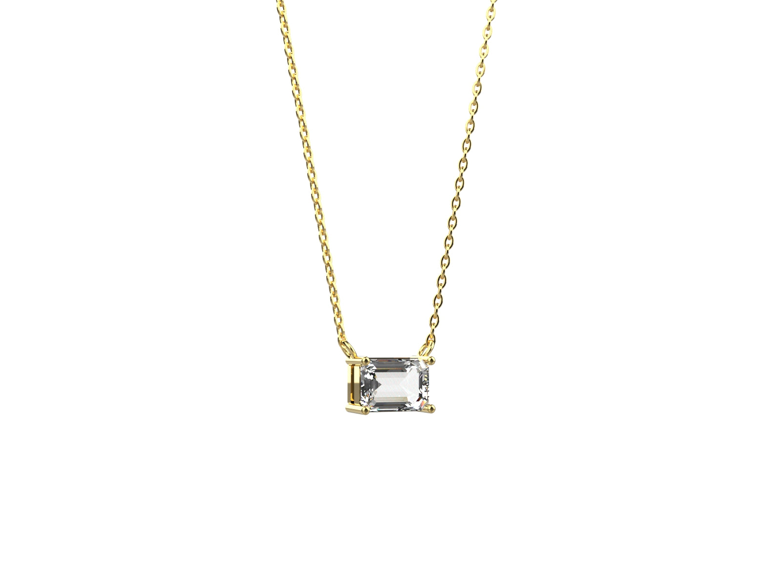Gold plated solitaire necklace with a single sparkling stone in 925 silver for women’s minimal jewellery