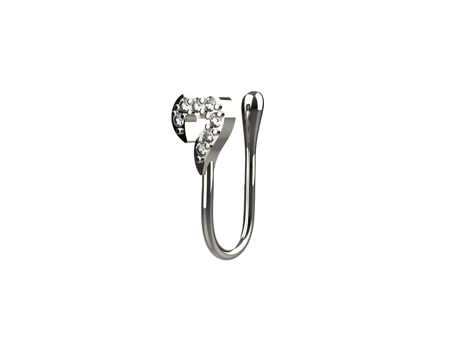 Elegant 925 silver heart nose cuff for women – no piercing required nose pin with a soft, feminine touch