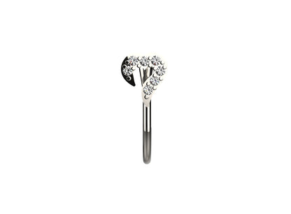 925 silver heart shape nose cuff for women – no piercing nose pin designed for a cute and comfortable look