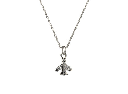 Lightweight 925 silver pendant for women with a charming airplane design and adjustable chain