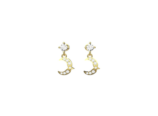  Minimal earrings for women in 925 silver with 18k gold plating for everyday wear