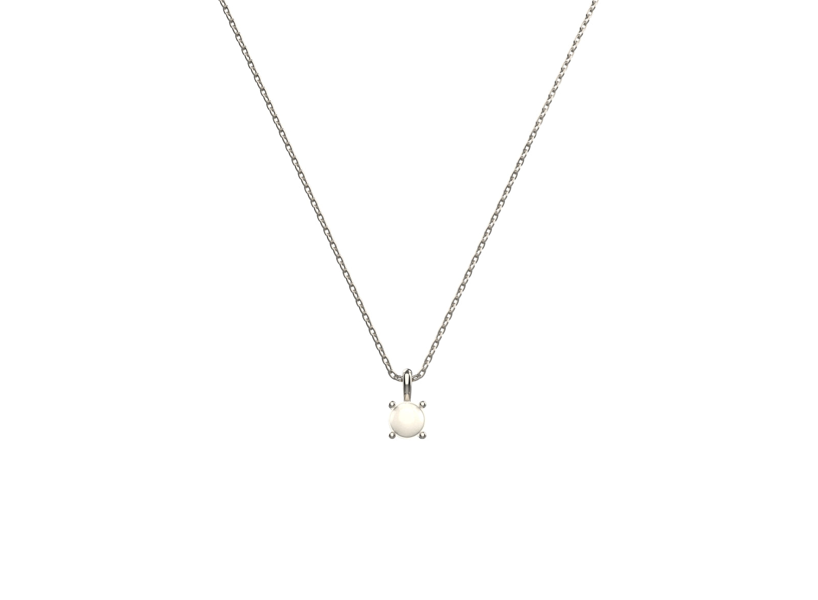 Minimal pearl pendant necklace for women in 925 sterling silver, perfect for everyday wear