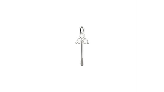 Minimal stone nose cuff for women – no piercing nose pin required for a sleek and simple look