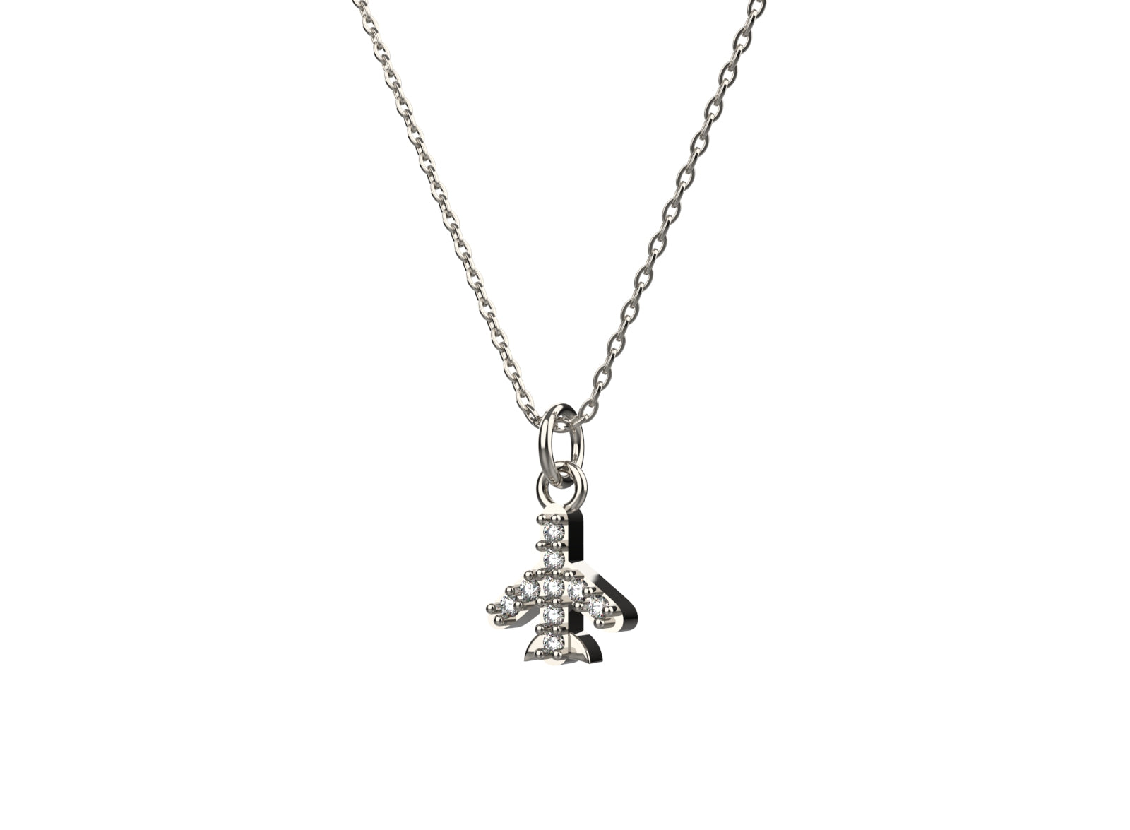 Modern 925 silver airplane pendant necklace designed for women’s minimal jewellery collection