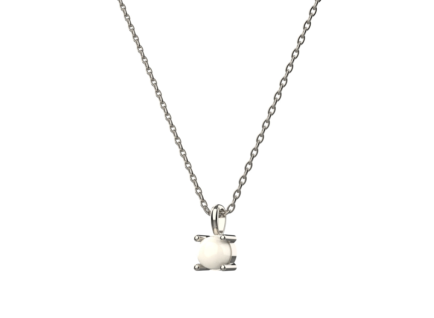 Women’s minimal pearl pendant necklace in 925 sterling silver for subtle, elegant style