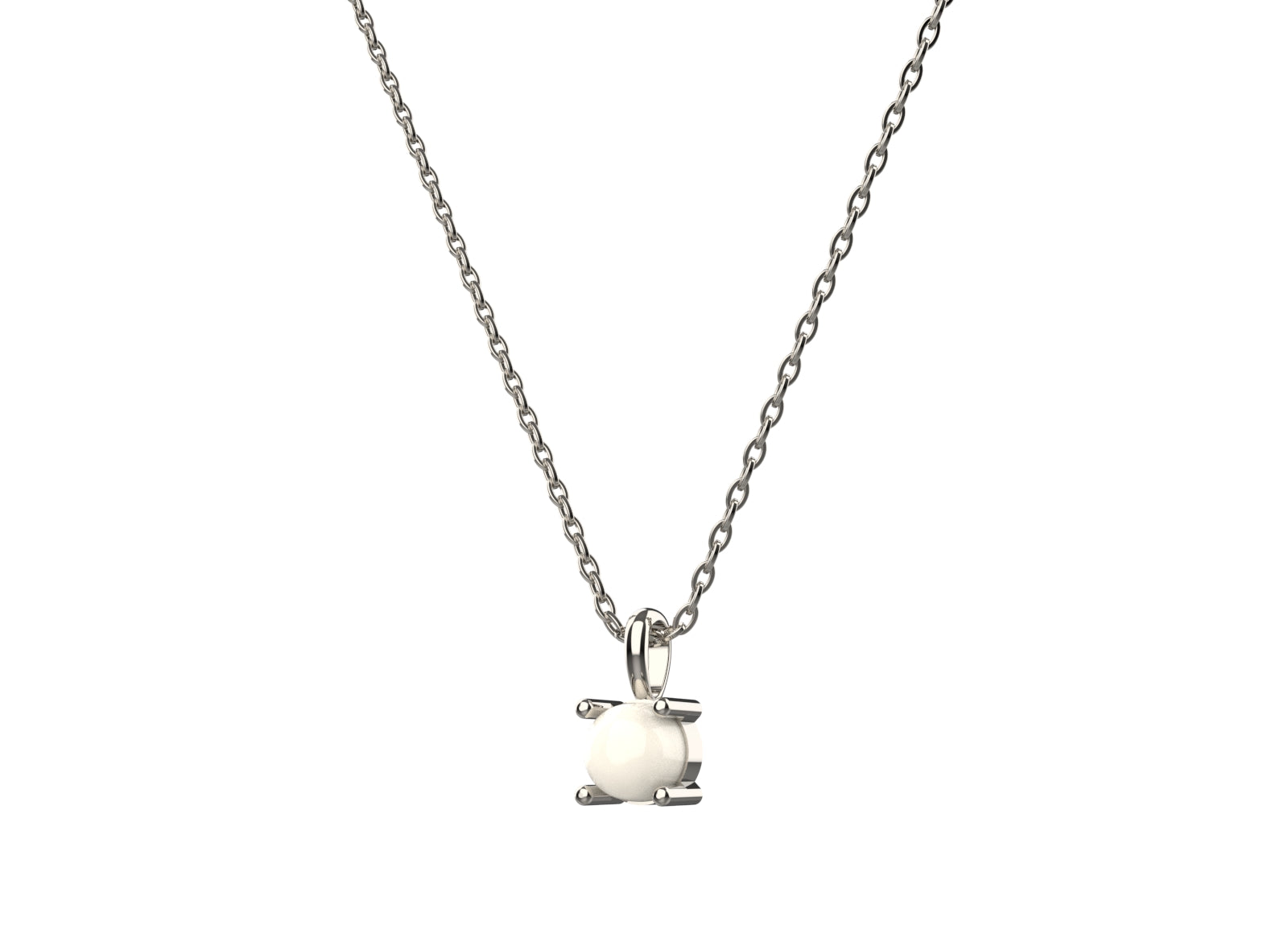 Women’s minimal pearl pendant necklace in 925 sterling silver for subtle, elegant style