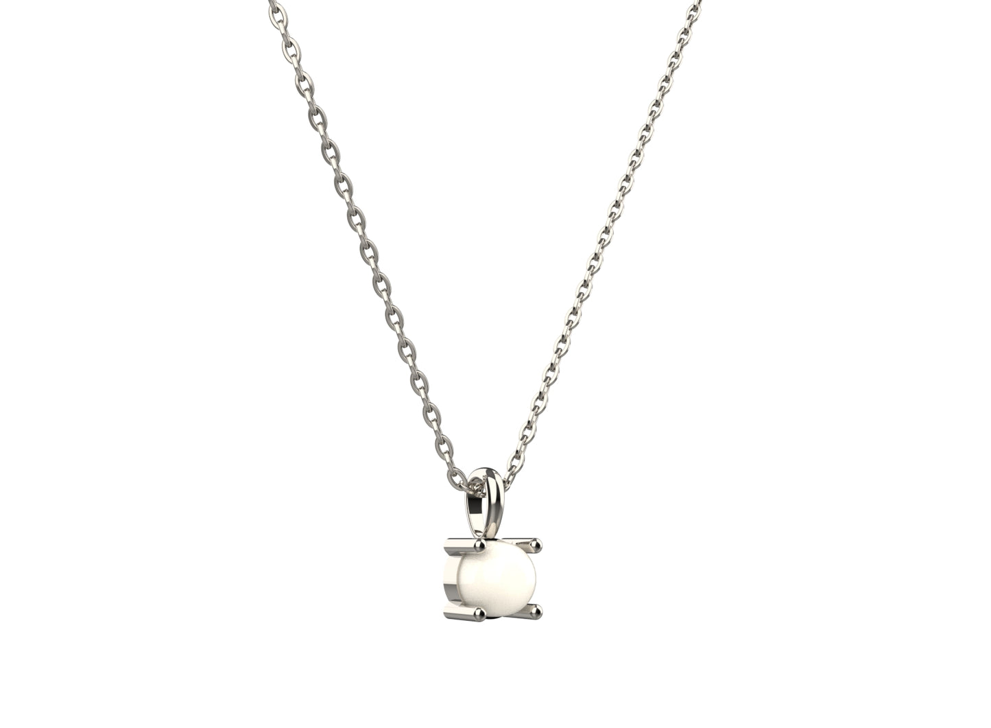 Simple 925 silver necklace with a single pearl pendant for women, a perfect addition to minimal jewellery collections