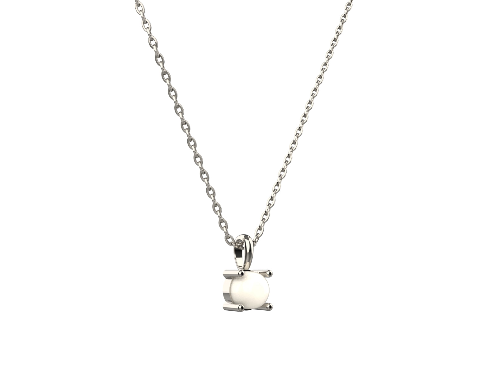 Simple 925 silver necklace with a single pearl pendant for women, a perfect addition to minimal jewellery collections