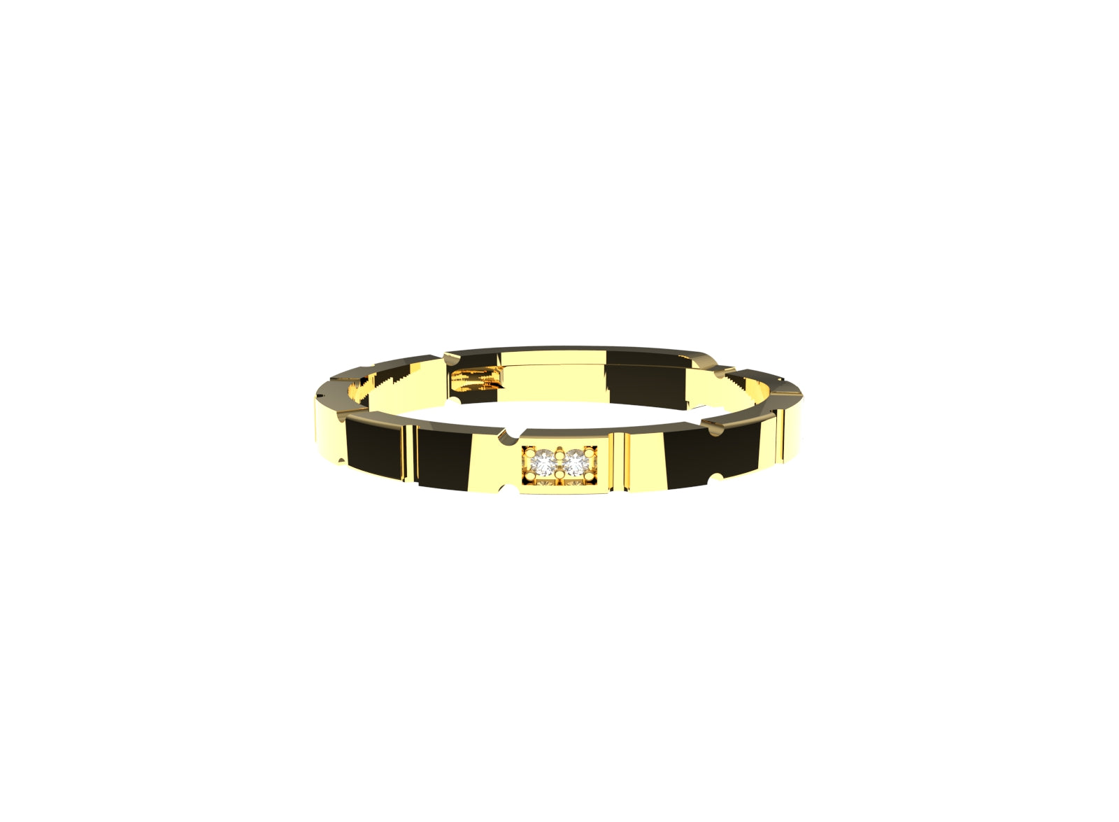 Ratna's simple gold plated 925 silver ring with AAA zirconia stones for women