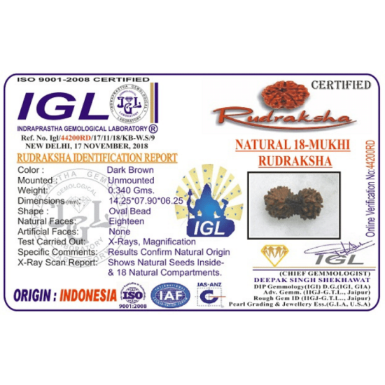 Rudraksha lab certificate of authenticity